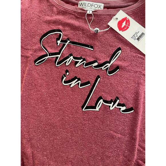 Wildfox Stoned in Love Graphic Baggy Jumper Top size Small - Picture 6 of 9